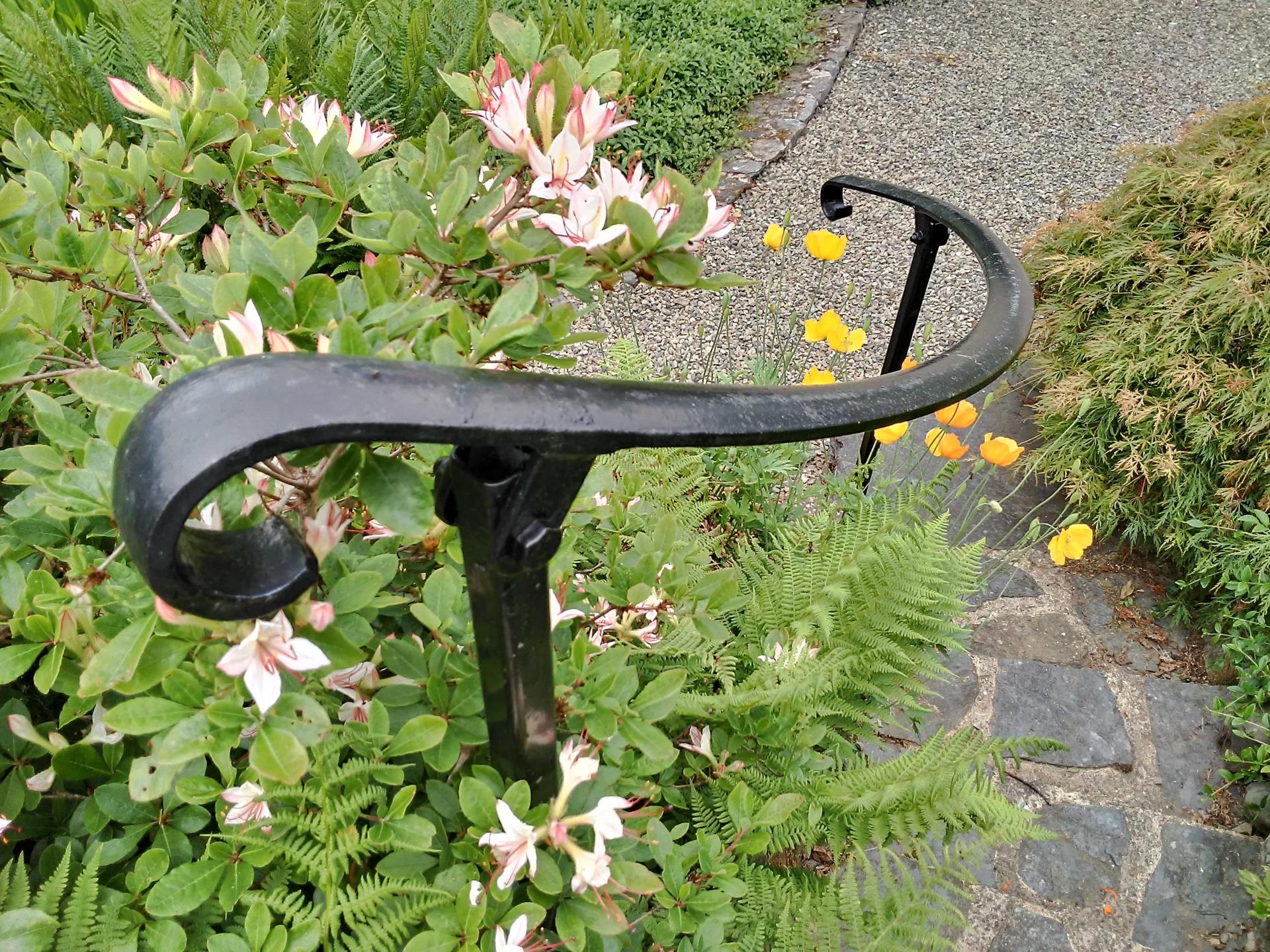 Ironwork handrail at Cae Hir Gardens, West Wales